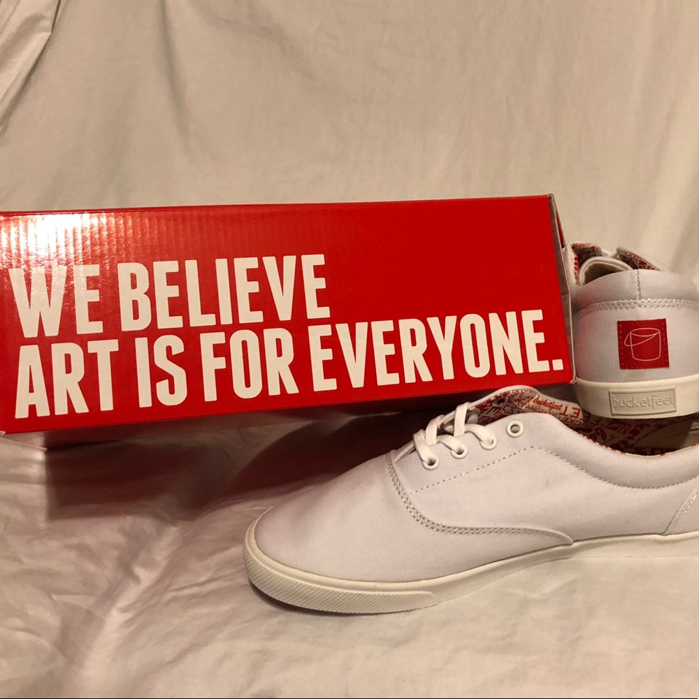 Never worn Low top white canvas lace up sneakers
